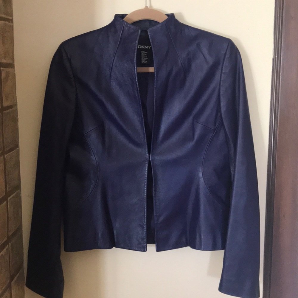DKNY Purple Leather Jacket, Sz 4